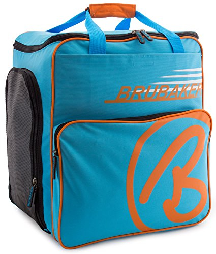 BRUBAKER Skischuhtasche Helmtasche Skischuhrucksack Super Champion Blau Orange - Limited Edition -