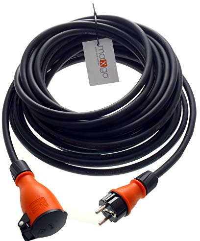 Schutzkontakt Gummi-Verlängerungskabel H07RN-F 3x2,5 mm² (IP44 - Außenbereich) AC 230V / 16A (15m)