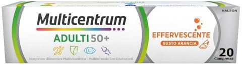 Multicentrum Adulti 50+, Integratore Alimentare Multivitaminico con Vitamine B e D, Contro la Stanchezza per Adulti oltre 50 anni, 20 Compresse Effervescenti