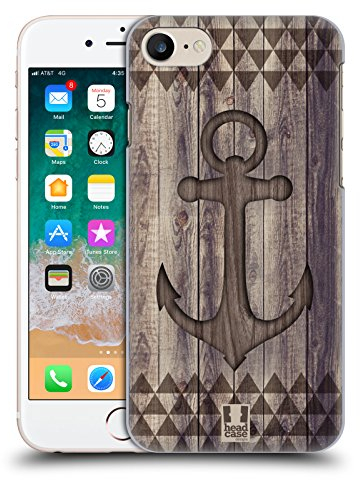 Head Case Designs Ancre Mélangez Empreinte en Bois Coque Dure pour l'arrière Compatible avec Apple iPhone 7/8 / SE 2020 & 2022