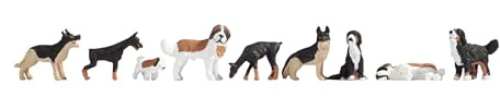 NOCH Hunde, Tierfiguren aus Kunststoff, ideal für ländliche Szenen in der Spur N