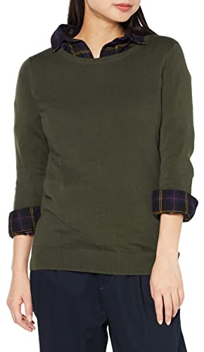 Amazon Essentials Women's Long-Sleeve Lightweight Crewneck Sweater, Flattering (Available in Plus Size), Olive, X-Small