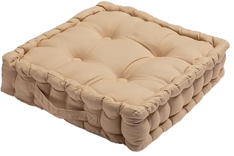 Home Sweet Home UK Adult Chunky Booster Cushion, Portable Breathable 100% Cotton Seat Pad for Car, Office, Home, Chair Cushion for Elderly Post-Operative, Wheelchair & More - 45cm x 45cm