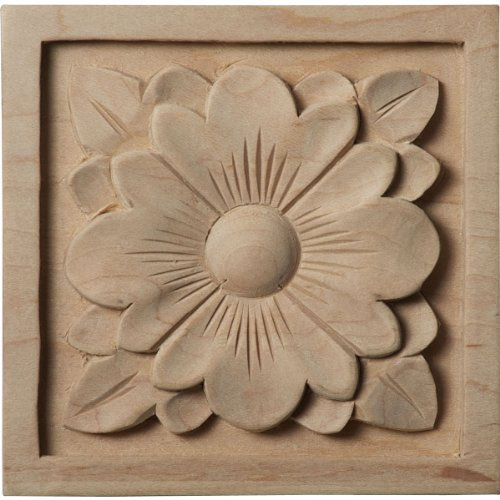Ekena Millwork ROS03X03DGCH-CASE-4 Rosette, Cherry, 3 1/2 W x 3 1/2 H
