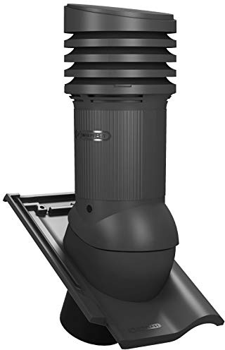 Gedämmter Entlüfterkamin EVO DN150 für Braas - Rubin 13V Dachziegel Dachlüfter (RAL 7021 - Anthrazit)