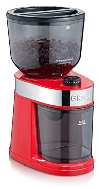 Graef CM203EU Moulin à café Rouge avec Disque en Acier Inoxydable, Plastique, 0.225 kilograms