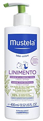Mustela Bebe-Enfant Liniment 400ml - Hudvårdsprodukt för bebisar - Hudskydd - Skyddande barriär & tillfälligt lindrande - Flytande