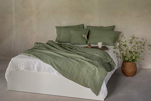 Ger3as Kissenbezug 100% Leinen Stonewashed – Natur Kopfkissenhülle, Weich, Atmungsaktiv & Langlebig
