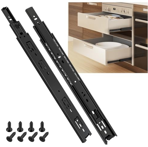 SHUHANG Schubladenschienen Vollauszug mit Kugelgelagerten Schubladenauszug 350mm Schubladenschiene Küchenschubladen Schubladenführungen 45 KG Tragfähigkeit Seitenmontage 1 Paar