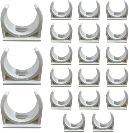 20 Pcs Plastic Pipe Clips Universal PVC Plastics Clamps Wear Resistant PVC Water Pipe Clamps Clips for 30 mm Pipeline Tubing Hose