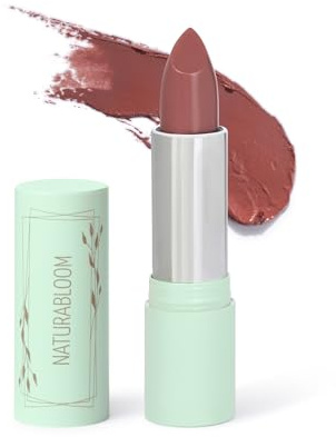 Naturabloom Vegan Lipstick (Rosewood) - Sensational One-Stroke Long Lasting Lipstick from Natural Oils & Butters Full-Coverage Lip Color with Shea Butter & Coconut Extact - Premium Hydrating Lipsticks