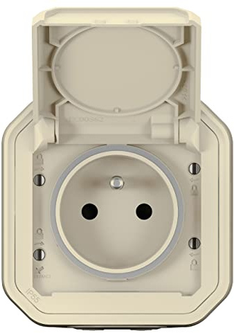 prise de courant - 2p+t - beige - saillie - legrand plexo 069776l