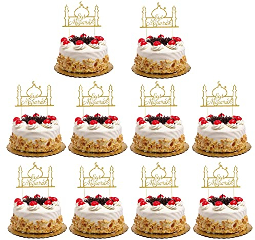 Danlai Cake Toppers Eid Mubarak Hochzeit Babyparty Geburtstagsfeier Ramadan Dekor Cupcake Topper Muslim Eid Back Weihnachtsdekoration