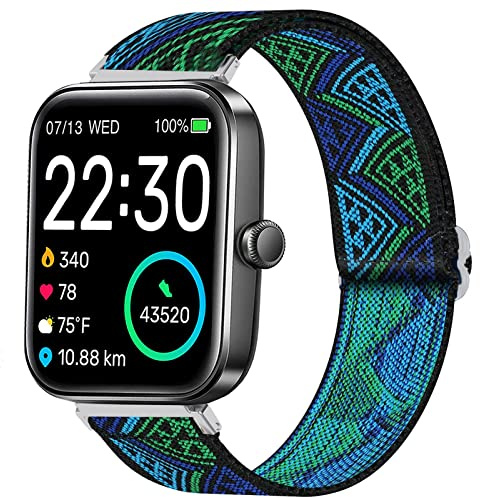 Blueshaweu 18mm 20mm 22mm Elastic Watch Bands, Quick Release Stretch Elastics Nylon Adjustable Replacement Strap Accessories Sports Band for Men Women