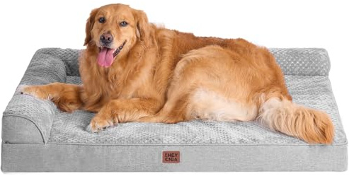 EHEYCIGA Extra Large Dog Bed Othorpedic 44x32x6.5, Memory Foam XL Dog Bed with Washable Removable Cover, Waterproof Pet Sofa Couch XLarge Size Dogs with Nonskid Bottom, Grey