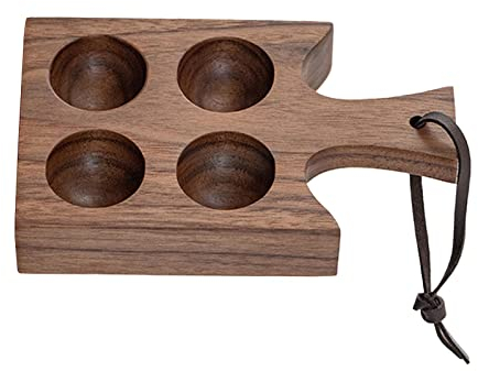 Duiaynke Huevera de madera con diseño de asa, fácil de obtener huevos, organizador portátil, bandeja de estilo japonés para cocina, restaurante, adorno (B)