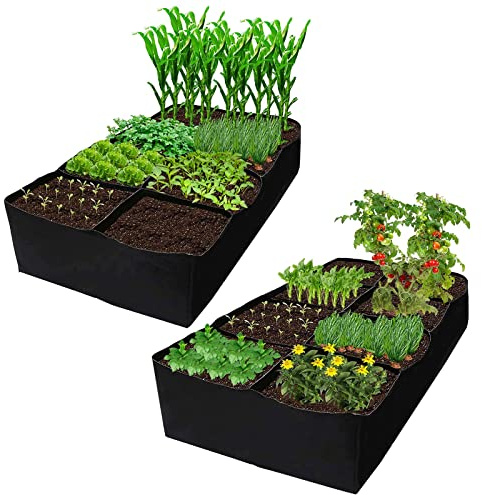 Sacchi Per Piante, 180 * 90 * 30CM Sacchetti per Coltivazione di Piante, Sacchi da Coltivazione da Giardino per Interni ed Esterni Fioriera in Tessuto Traspirante per Fiori Verdure Pomodori (2)