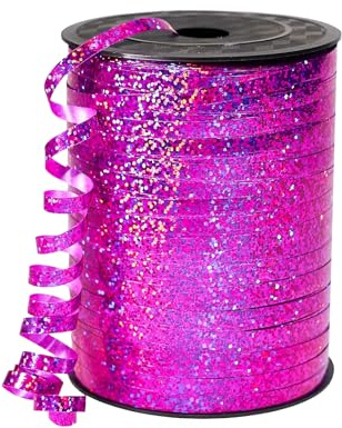 Nastro arricciato per palloncini, 457 m, colore rosa acceso, 5 mm, per palloncini, 457 m, per feste, confezioni regalo, fiocchi, decorazioni per Natale, compleanni, matrimoni, feste