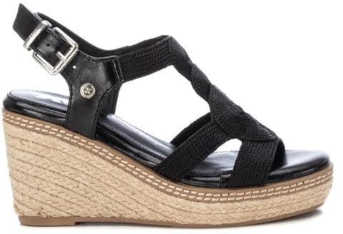 XTI Sandalias 142320 Negro-Altura cuña 10cm-