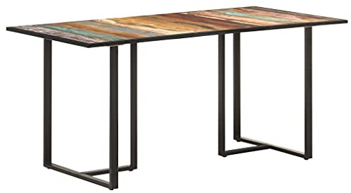 ZQQLVOO Esszimmertisch Kitchen Table Konferenztisch Lounge Bartisch Esstisch 160 cm Altholz Massiv