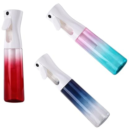 YRUISI 3 botellas de spray continuo, botella de spray de peluquería de color degradado, botella de pulverización de agua de niebla fina, para limpieza del hogar, plantas, peluquería (color mixto 1.300