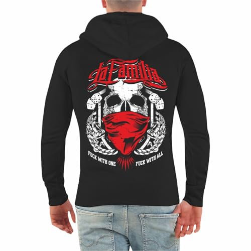 Life Is Pain Herren Kapuzenjacke La Familia Fuck with one Größe S bis 8XL totenkopf crime
