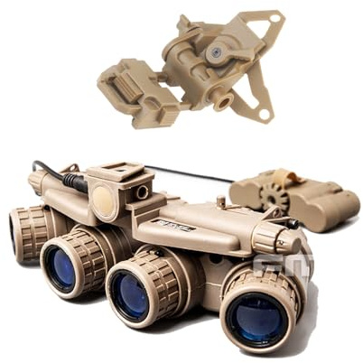 Hanlong Taktisches GPNVG18-Dummy-Modell Nachtsichtbrille & L4G69 NVG-Helmhalterung aus Kunststoffklammer