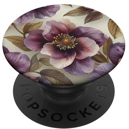 Motif aquarelle de fleurs hellébore PopSockets PopGrip Interchangeable