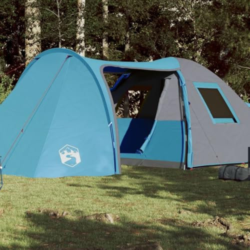 Tino Tech Kuppel-Familienzelt 6 Personen Outdoor Tent Gruppenzelt Winddicht Campingzelt Festivalzelt Wurfzelte für Familie Trekkingzelt im Freien 466x342x200 cm Polyester&PE Blau