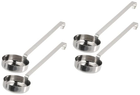 Amosfun 4 Pièces cuillère à sauce à pizza cuillère portionneuse cuillères à mesurer de cuisine ustensile de cuisine accessoire cuillere doseuse louche en acier inoxydable Silver