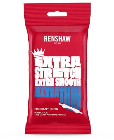 Renshaw - Extra Fondant Blue 250g, Pâte à Sucre Extra Élastique Goût Vanille, Bleu, 250 g