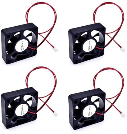 JZK 4PCS 50x50x15mm DC 24V Mini Ventilateur de Refroidissement 50mm avec 2 Pins Leads, 5500RPM, 0.04A, 5015 Petit Ventilateur DC Brushless 5cm pour Refroidissement ou Ventilation, Imprimante 3D