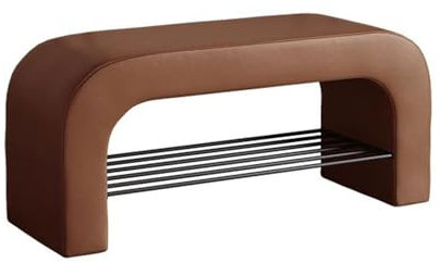 RTYHN 2 Ebenen Bettbank mit Leder Sitzkissen Eingangsbereich Flur Schuhbank Garderobenbank für Schlafzimmer Schlafsaal Polsterbank