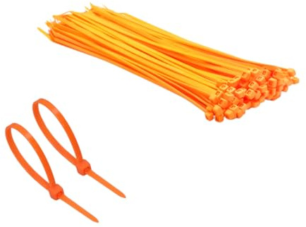 TERF® 100 Pcs Fluorescent Orange Cable Ties 370mm (14.57'') X 4.8mm Premium Nylon Zip Ties Wraps Secure Self Locking Mechanism Plastic Tie for Home Office Garden Garage Workshop DIY Use