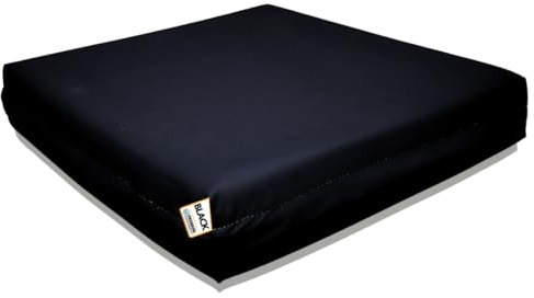 Cojín Antiescaras PREMIUM cojines para sillas de ruedas ortopédicos cojin viscoelastico + espuma Fabricado en España cojin silla de ruedas oficina coche y hogar (40x38x8) (NEGRO)