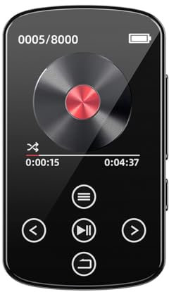Ptdfjspt Lettore MP3 Bluetooth con Clip Mini Lettore Video Touch Screen da 1,5 Pollici Radio FM Registratore E-Book Scheda TF
