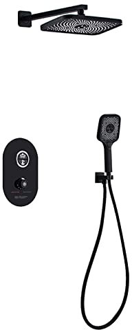 Grifo Mezclador baño, Mezclador Ducha Empotrado, Mezclador termostático Ducha baño, Cabezal Ducha Lluvia y Juego Manguera