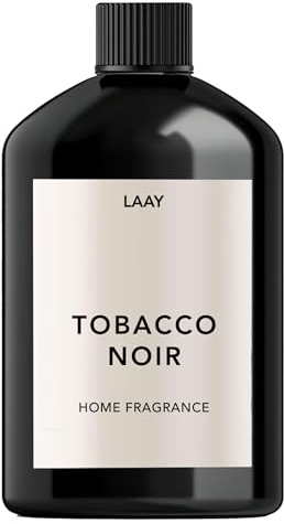 LAAY Refill inomhusdoft 500 ml – Tobacco Noir – tobaksnot påfyllning för doftpinnar reed diffuser – Tillverkad i Tyskland