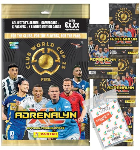 Bundle with FIFA Club World Cup 2025 Adrenalyn XL Trading Cards - 1 Starter + 5 Boosters + Exclusive Collect-it Cases