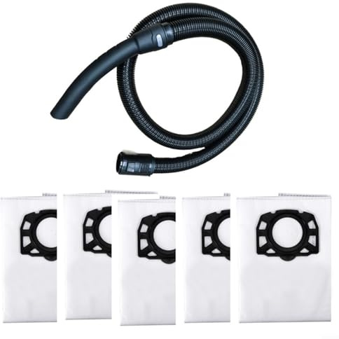 BlesConi Vacuum Hose Dust Bags Set for Karcher NT20 30 for WD1 WD2 WD3 for WD4 WD5 WD6 Vacuum Cleaners with Extended 2.5M Hose