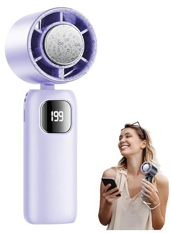 ViCUULY 2025 Rapid Cooling Fan, Portable Handheld Turbo Fan, Semiconductor Cooling Handheld Foldable Dual-Purpose Neck Hanging USB Charging Outdoor Portable Refrigeration Tools (Purple)