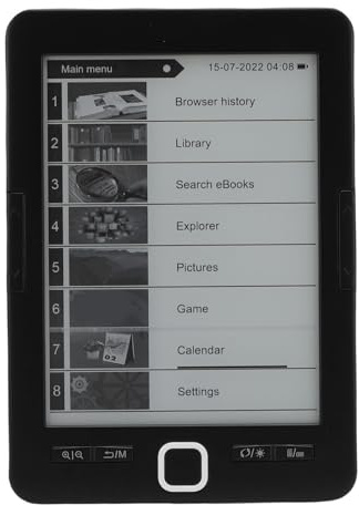 Cryfokt Tablet EBook Reader, 8G 128MB 6 Inch Ink Screen E Reader Portable Electronic Book Reader with Protective Case Supports Multiple Text Image Formats