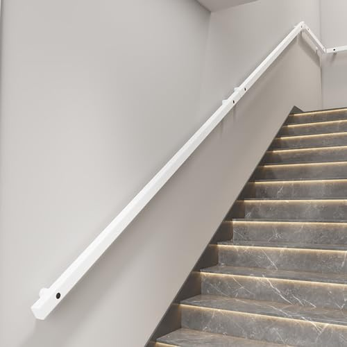 Kit d'escalier moderne en bois antidérapant pour loft intérieur 0,3 m à 6,1 m réglable sûr pour personnes âgées balustrades de couloir murales élégantes (350 cm)