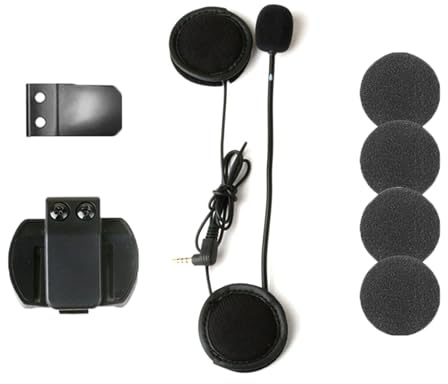 1. Auriculares de motocicleta con altavoces reductores de ruido y puerto de sonido de 3,5 mm para equipo de conducción, múltiples dispositivos, adecuados para cascos. Comunicación