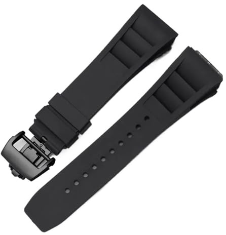 ewgrkba 25 mm schwarzes rotes grünes graues blaues gelbes orangefarbenes Gummiarmband, kompatibel mit Richard Mille-Armband for RM011 Mille-Silikonarmband