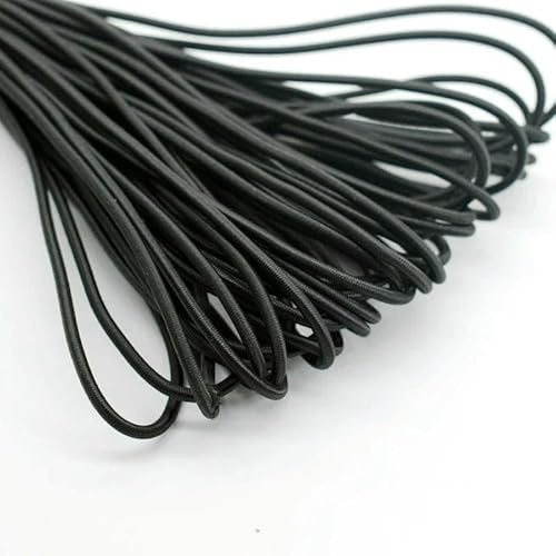 Banda elástica redonda de 1/2/3/4/5 mm, goma elástica blanca y negra para coser prendas, accesorios de bricolaje, color negro, diámetro de 5 mm, 5 metros