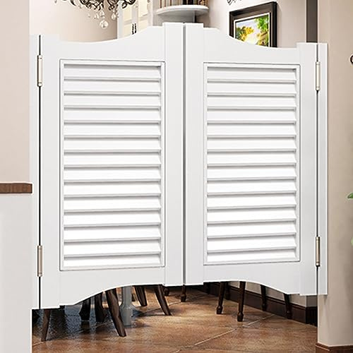 Modern dörr med två klaffar för vardagsrum inomhus, vit bardörr i trä, B 100 x h90 cm (39 3/8 tum x 35 7/16 tum), JZRRSLUHK