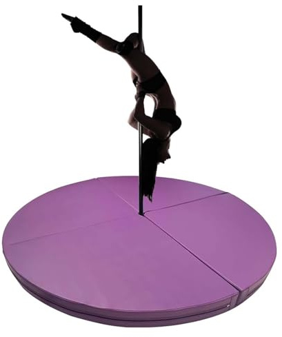Tapis de Pole Dance Pliable, Coussin de sécurité Rond et épais pour Barre de Pole Dance, 120 cm x 5 cm (47,2 po x 2 po) pour Salle de Sport à Domicile, Danse et Fitness - Coussin de protecti