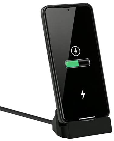 Station de Charge Dock USB C & Câble, Noir, Dock de Chargement Vertical avec Câble Intégré, Support Chargeur Téléphone Stable pour Smartphones USB-C, Charge et Synchronisation Rapides au Bureau