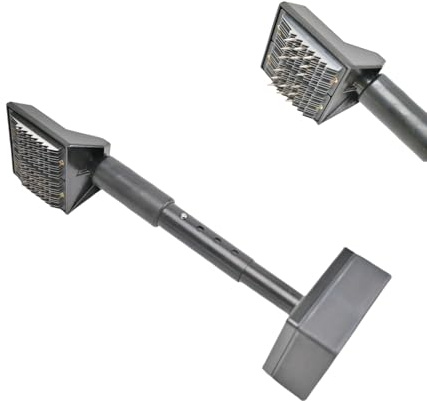 Americangaslogs All Metal Carpet Knee Kicker with Extendable Handle and Soft Padding, Carpet Stretching Tool (Black)